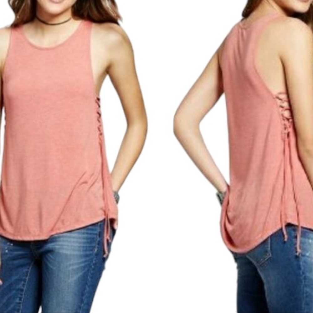 Mossimo Corset Tie Side Ruched Tank Top